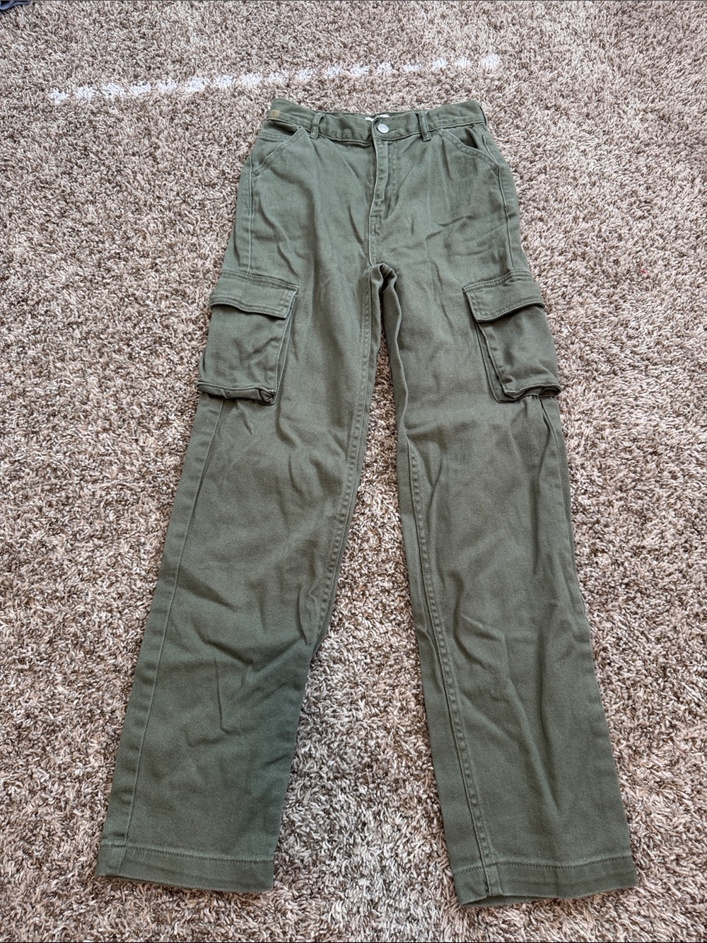 PacSun Stretch Dad Jeans Size 24 Olive Green Cargo Utility Pants
